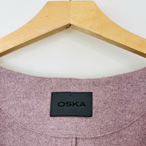 OSKA Lilac Purple Boiled Wool Cropped Oversized Lagenlook Jacket UK 18 - Picture 10 of 14